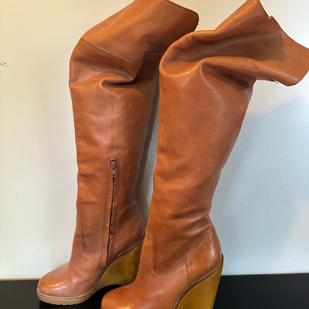 Lauren Ralph Lauren Tan Over the Knee Boots